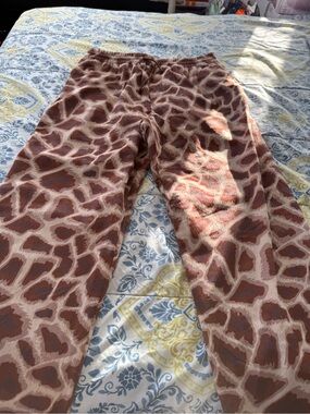 Denim Tears Giraffe Print Cozy Lounge Pants - Brown & Cream